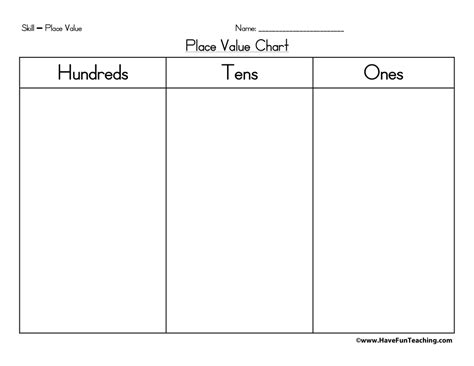 Place Value Chart - Hundreds, Tens, Ones | Have Fun Teaching