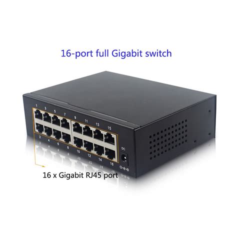 16 Port Gigabit Switch 10/100/1000Mbps Full Duplex Gigabit Ethernet ...