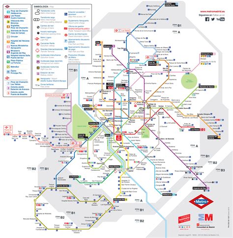 Plan et carte du métro de Madrid : stations et lignes