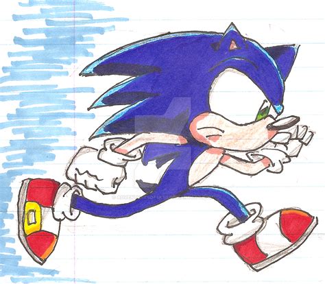 Sonic Sketch: Running by AdventuresofSKSB on DeviantArt