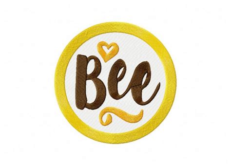 Busy Bee Word Badge Embroidery Design – Daily Embroidery