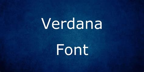 Verdana Font Free Download