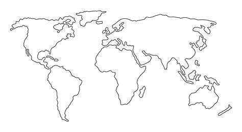 World Map With Outlines