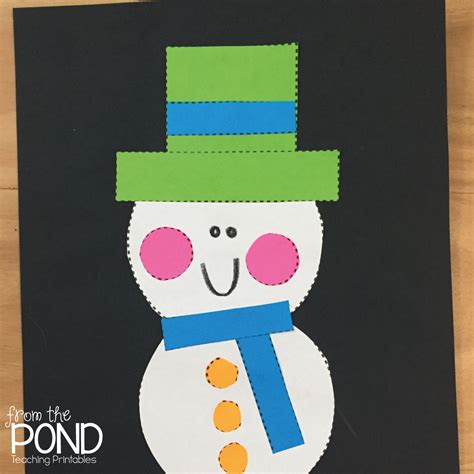 Christmas Card Freebie + 2D Shape Art Projects | From the Pond