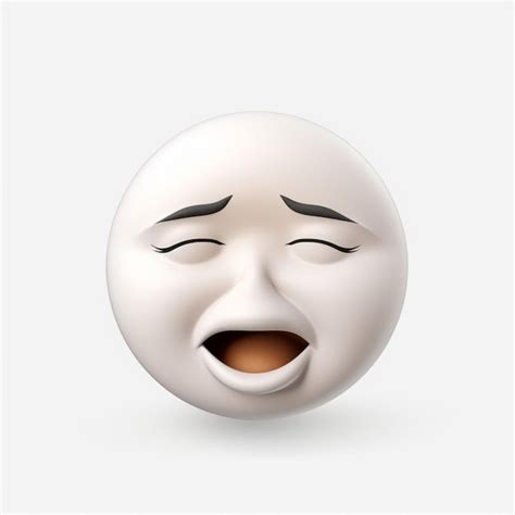 Premium AI Image | Face Exhaling emoji on white background high quality ...