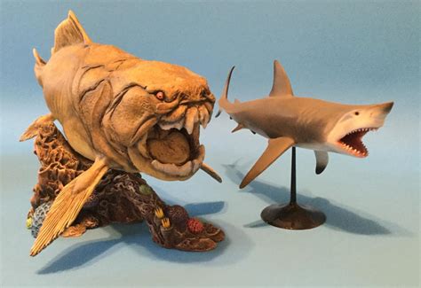 Dunkleosteus with Great White Shark by modelnut on DeviantArt