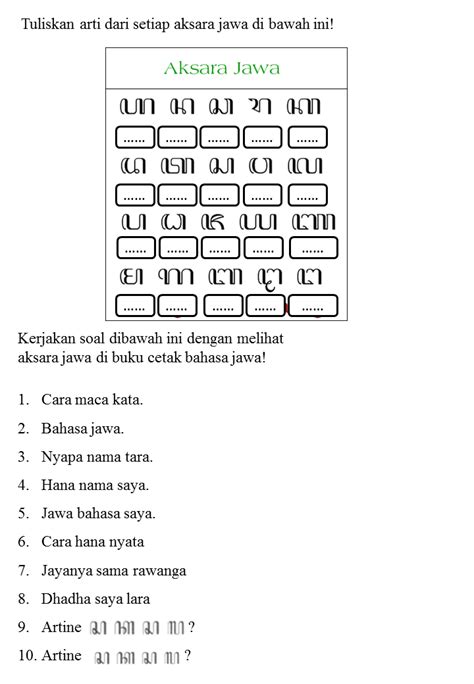 Latihan Soal Aksara Jawa - Homecare24