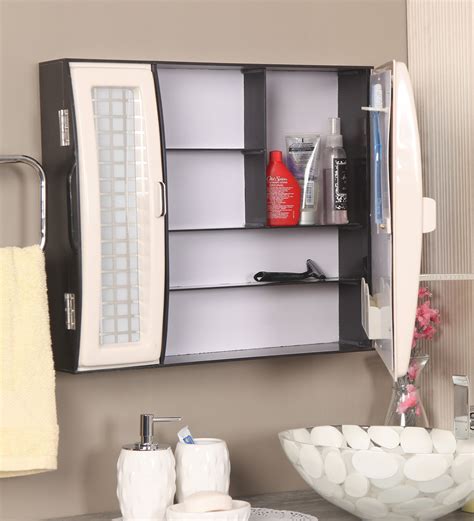 Buy Acrylic Ivory 7 Compartment Bathroom Cabinet With Mirror by Zahab ...