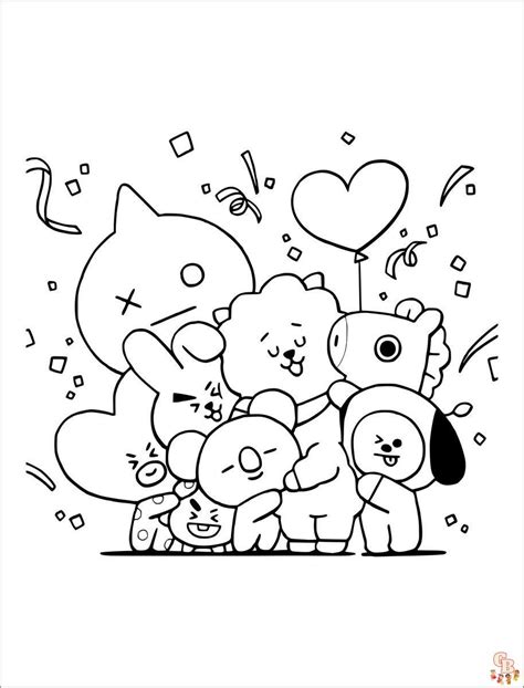 無料のBT21ぬりえページ印刷可能 - GBcoloring