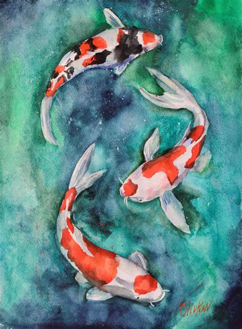 koi fish painting, small space painting - agrohort.ipb.ac.id