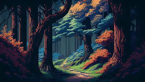 5 Pixel Art Enchanted Forest Background Assets 4k Wallpaper Perfect for ...