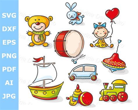 Set of Cartoon Toys Clip Art for Kids - Etsy Australia