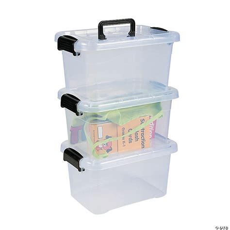 Clear Large Locking Storage Bins with Lids- 3 Pc. | Oriental Trading