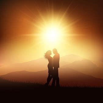 Free Vector | A couple in love on a sunset