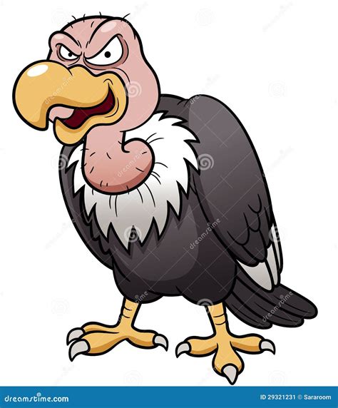 Cartoon Vulture Isolated On White Background Vector Illustration ...