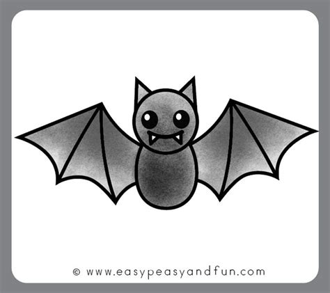 How to Draw a Bat - Step by Step Bat Drawing Tutorial | Easy halloween ...