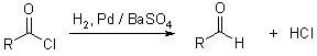 Acetyl chloride is reduced to acetaldehyde by? | Socratic