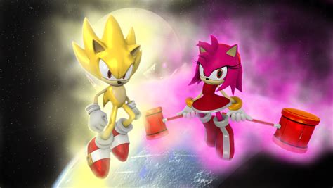 Super Sonic and Super Amy by Nictrain123 on DeviantArt