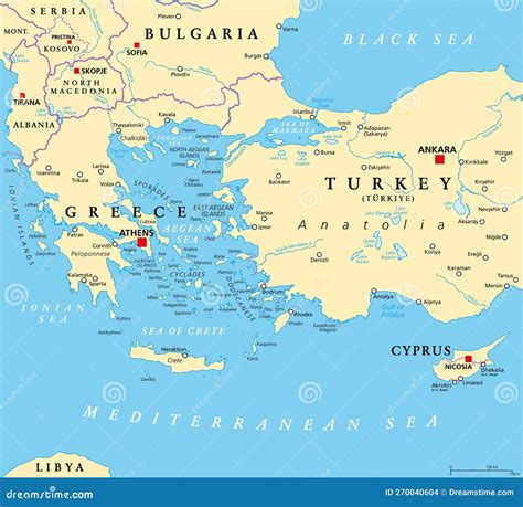 Aegean Sea Region, With Aegean Islands, Political Map Vector ...