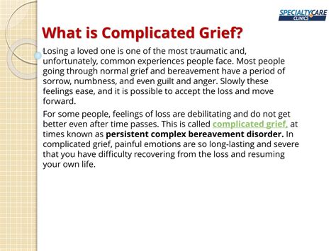 PPT - Complicated Grief Disorder - Symptoms, Causes, and Treatment ...