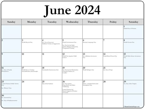 June 2024 National Day Calendar - Tera Abagail