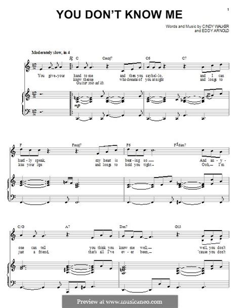 You Don't Know Me by C. Walker, E. Arnold - sheet music on MusicaNeo