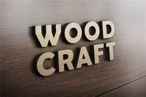 Wood craft logo mockup | Free PSD File