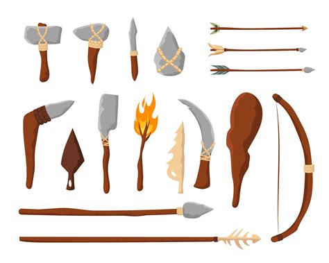 Tools and weapons of stone age 11913835 Vector Art at Vecteezy