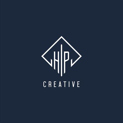 HP initial logo with luxury rectangle style design 25759211 Vector Art ...