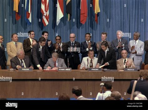 Jimmy Carter and Omar Torrijos at the signing of the Panama Canal ...