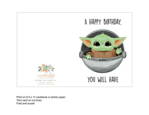 Grogu Birthday Card Baby Yoda Birthday Funny Birthday Card - Etsy Canada