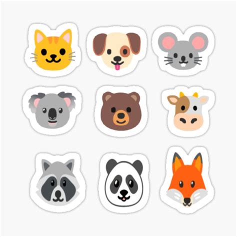 "Animal Emoji Pack" Sticker for Sale by JBunnies37 | Redbubble