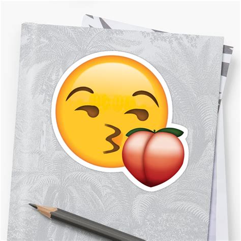 "Kissy Peach Secret Emoji | funny internet meme" Sticker by ...