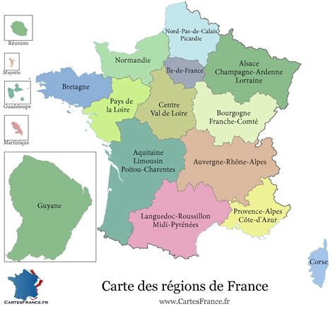 Carte de France avec les régions