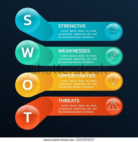 Swot Analysis Template Business Icons Modern Stock Vector (Royalty Free ...