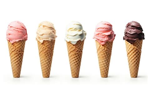 Premium AI Image | Ice Cream Cones Isolated on white