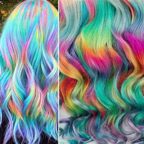 Pastel Prism Rainbow Clip In Hair Extensions Ombre Hair Tie | Etsy