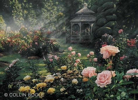 Rose Garden Painting, Rosegarden Print, Rose Garden Artwork, Garden ...