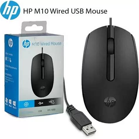 HP M10 Wired USB Mouse with 3 Buttons High Definition Optical Tracking ...