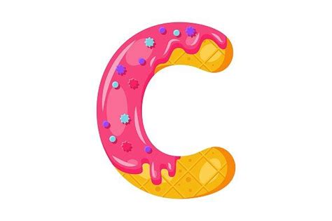 Donut cartoon C letter illustration | Donut cartoon, Bold fonts, Lettering