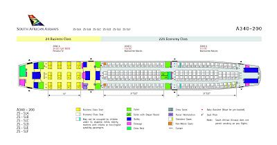 airplane-pics: South African Airways A340-200 Seat plan