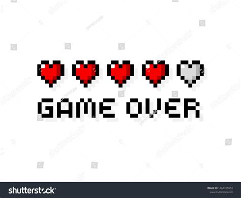 Pixel Art 8bit Game Over Text Stock Vector (Royalty Free) 1861311052 ...