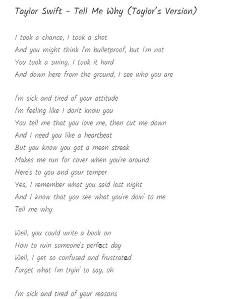 Taylor Swift - Tell Me Why (Taylor’s Version) | Gambar Lirik / Image Lyrics