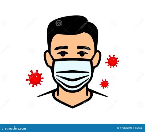 Man in Protective Mask Against Infectious Diseases and Flu. Face Mask ...