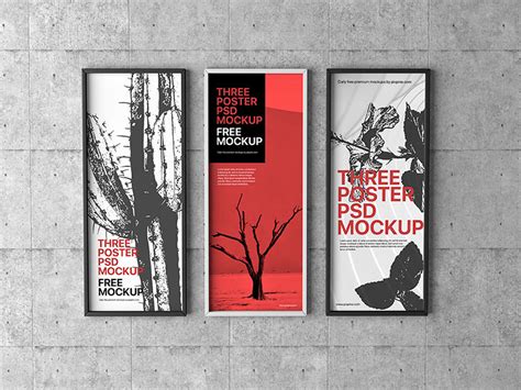 Three Posters PSD Mockup