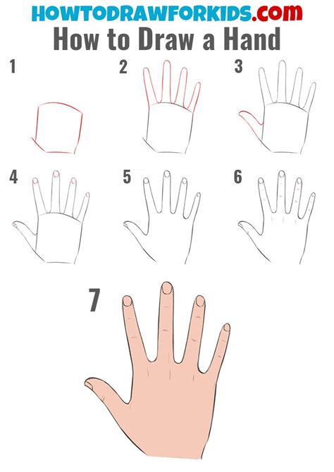 How to draw a hand easy for kids | How to draw hands, Easy hand ...