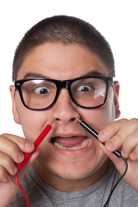 Man Wearing Nerd Glasses stock photo. Image of current - 18389674