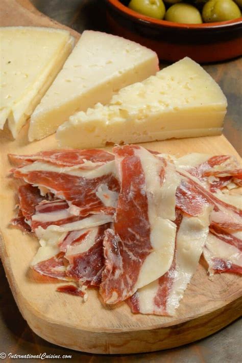 Jamon Iberico and Manchego (cured ham and cheese) - International Cuisine