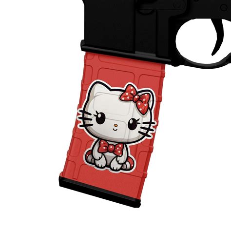 AR-15 M4 M16 Mag Skin - Hello Kitty Red