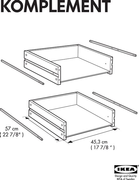 Ikea Komplement Drawer W Out Front 19X22 Assembly Instruction